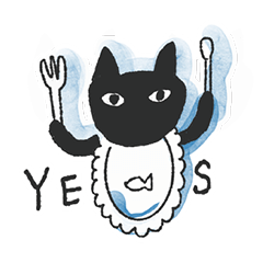 黒猫★手書き風イラスト日常系★毎日使える