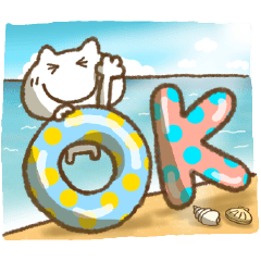 夏のでか文字とねこっち