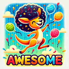 アフロカンガルーのスタンプ@SFW