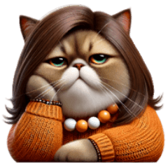 白目猫嫌世表情