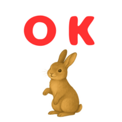 かわいいうさぎ：赤文字メッセージ