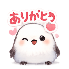 ふわふわシマエナガ／使いやすい言葉セット