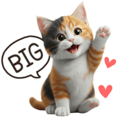 ふわふわ三毛猫『基本スタンプ』2