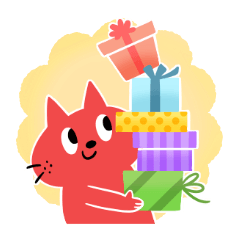 赤と青のニャンコ