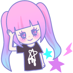 ユメかわいい☆ ハデ髪女子のスタンプ