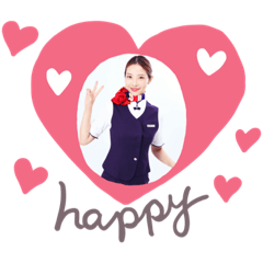 キュート客室乗務員スタンプ