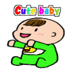 かわいい赤ちゃんのあいさつ