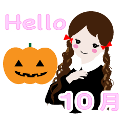 ロングヘア 赤いリボン 10月 2021