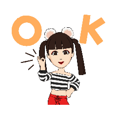 明るいおねえさんスタンプ