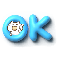 ぷっくり3D文字とねこっち