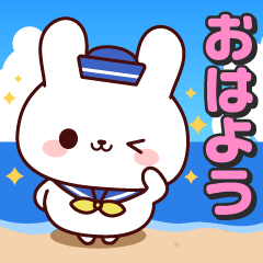 飛び出す♪夏の白うさちゃん