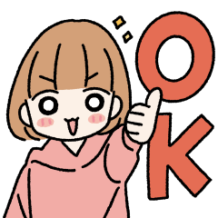 毎日使えるボブ女の子スタンプ