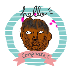 髭面肌黒男スタンプ