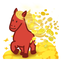 Red-Gold horse Maji: Lucky Vibe