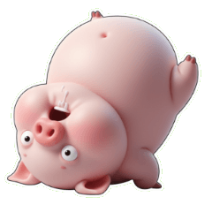 感激の涙！ピンクのブタさんのありがとう