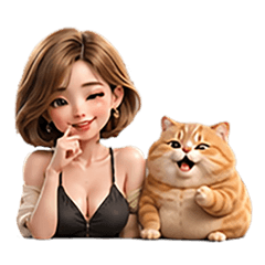 E-Commerce Girl and cat