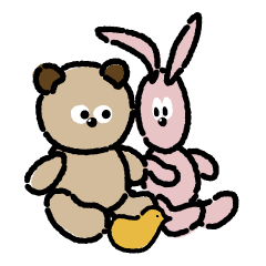 くまとうさぎとそしてひよこ。