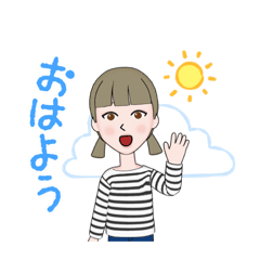 日常のゆるい挨拶スタンプ　女子