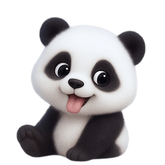 いたずら顔の子パンダ (NT)