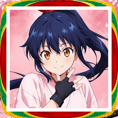 お正月ポニーテール着物女子スタンプ