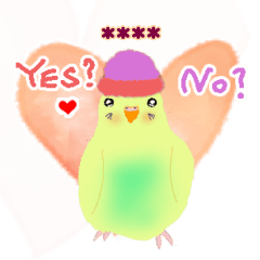 ハレルキの癒しインコ冬カスタムスタンプ