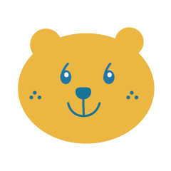 オレンジくまのスタンプ