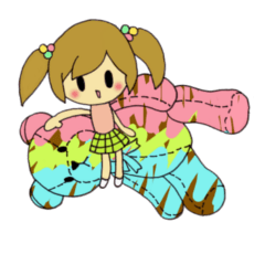 クマさんと女の子でホッと一息！！！