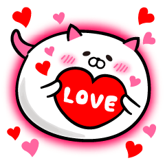 ふきだしラブねこ