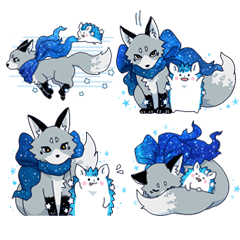 星ハリネズミのフフと宙キツネのクン