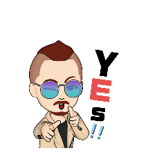 ちょびヒゲ坊主グラサン