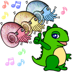 恐竜と泳ぐ仲間たち1（文字無し）