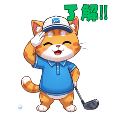 ゴルフをしているかわいい動物のスタンプ