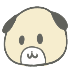 ボードを持ったワンコのスタンプ