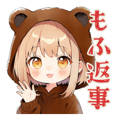 くま耳パーカーの女の子★お返事
