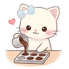 バレンタインしろねこリボンちゃん