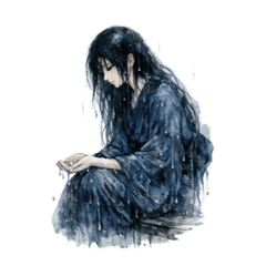 静かに病むお化けたち｜切ない夜用スタンプ