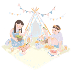 ハッピーなピクニック仲間