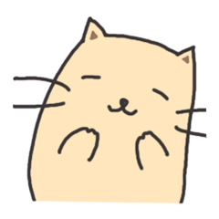 平たいネコのちょっと丁寧なスタンプ