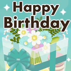 初夏きらめく大人お祝いスタンプ