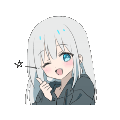 動くパーカーの女の子(銀髪)