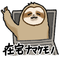 在宅ワークするナマケモノ