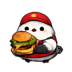 ハンバーガーやさんでバイトするシマエナガ