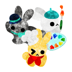 くりくりお目目のウサギちゃんスタンプ　２