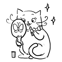 スケッチでかわいい猫 (N.2)