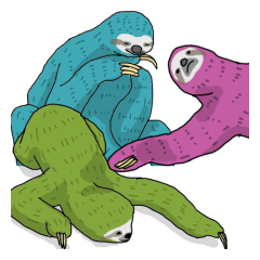 ポップカラーのナマケモノさん