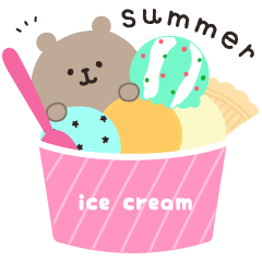 くまのぬいぐるみスタンプ(夏)