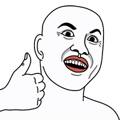 表情で話す男性 2。