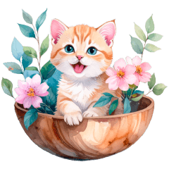 感情を伝える 水彩ねこ 日常✿大人上品