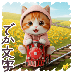 1年中 毎日使える パーカーねこ でか文字