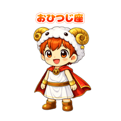 星座スタンプ⭐︎牡羊座くん【あいさつ】